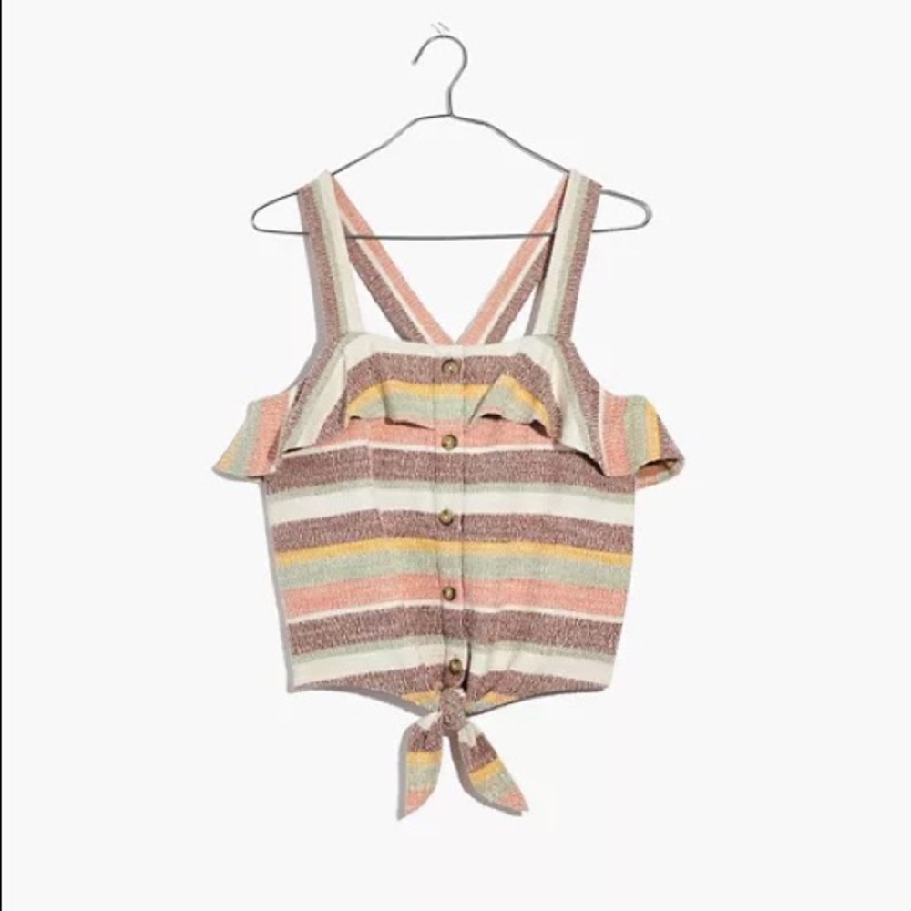 ☀️ Madewell striped button up tank ☀️